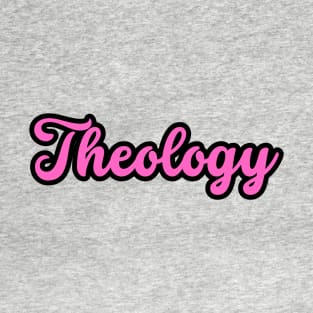 Pink baseball Theology logo T-Shirt